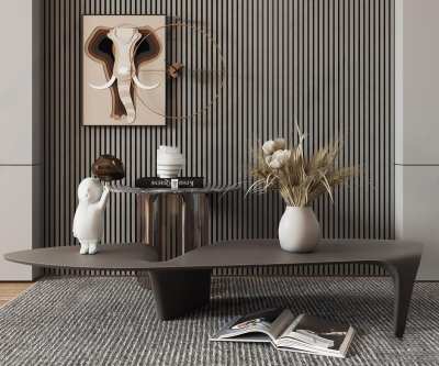 现代茶几3D模型下载